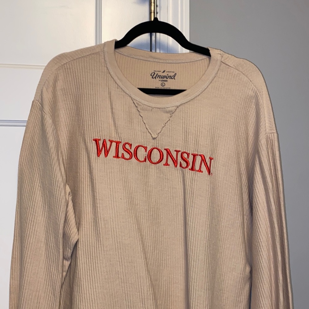 Yellow Wisconsin Waffle Sweater (size large)